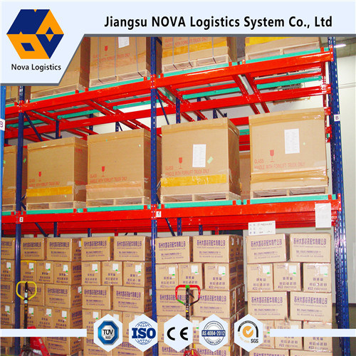 Heavy Duty Blue Frame und Orange Beam Push Back Racking